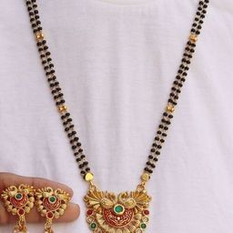 Anouk Gold-Plated Artificial Stones and Beads Mangalsutra-78