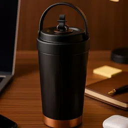 Myntra Elegant Homes Black Stainless Steel Double Wall Vacuum Water Bottle 500ml-image-52