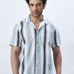 VALEN CLUB Men Relaxed Multi Stripes Opaque Striped Casual Shirt-image-99