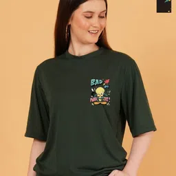 kintu parantu Women Pack of 2 Tweety Graphic Printed Round Neck Relaxed Fit T-shirts-picture-22