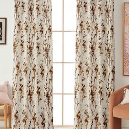 Myntra Elegant Homes White & Brown 2 Pieces Floral Printed Sheer Door Curtain-image-59
