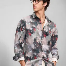SZN Men Abstract Print Long Sleeve Casual Shirt-picture-42