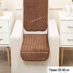 Fashion Throw Brown Striped Velvet 2 Piece Sofa Cover-image-85