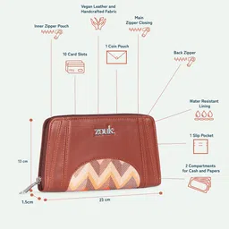 ZOUK Women Arika Zipper Wallet Tidal Wave image 3