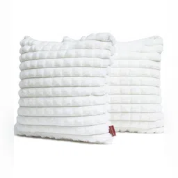 HOMADORN White Set of 2 Checked Square Cushion Covers image 2