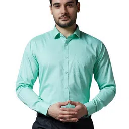 Allen Brown Men Spread Collar Slim Fit Formal Shirt-image-92