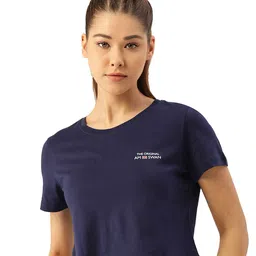 AMSWAN Women Brand Logo Printed Cotton Crop T-shirt-picture-41