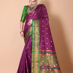 AKSH FASHION Woven Design Zari Patola Saree-picture-27