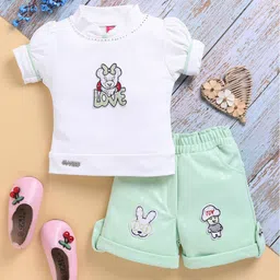 Toonyport Girls Printed Round Neck Top With Shorts-image-81