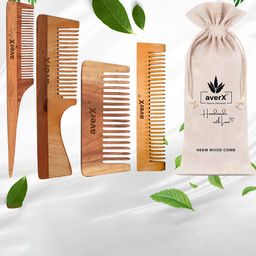 averX Set Of 4 Kacchi Neem Wood Comb image 2