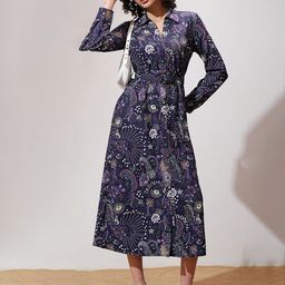 ESPYR By Tokyo Talkies Floral Print Shirt Midi Dress-picture-48