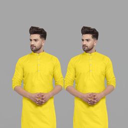 VS MALL Men Yellow Kurtas-picture-49