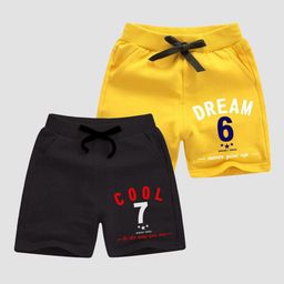 Minicult Boys Pack of 2 Graphic Printed Mid-Rise Regular Fit Shorts-image-37