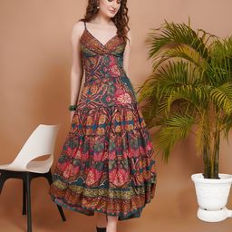 Boholyfe Women Amara Peacock Glow Maxi Dress-image-75