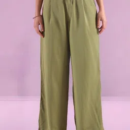 all about you Women Straight Fit High-Rise Pleated Trousers-image-77