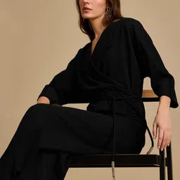 Kazo Women Waist Tie-Ups Basic Jumpsuit-58