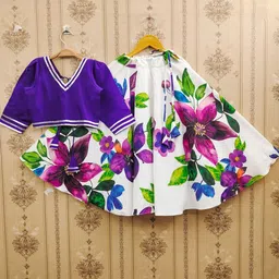 DHRUV CREATION Girls Tie and Dye Ready to Wear Lehenga &-picture-26