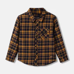 Blue Giraffe Boys Tartan Checks Opaque Checked Casual Shirt-image-15