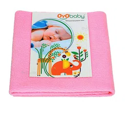 OyO Baby Infants Pink Baby Bed Protector Mattress Protector-36