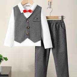INCLUD Boys Striped Single-Breasted Two-Piece Suit-25