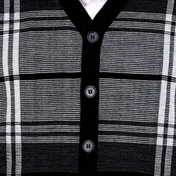 aarbee Men Checked Woollen Front Open Sweater image 5