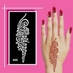 Floral Inspired Mehndi Stencil Sticker for Finger Back Hand Use During Family-image-20