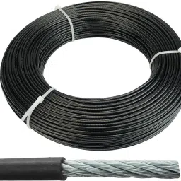 Gym Machine Wire Rope PU Coated Cable Inside Steel (Black, 5 MM, 10 Meter) Climbing Pulley-picture-6