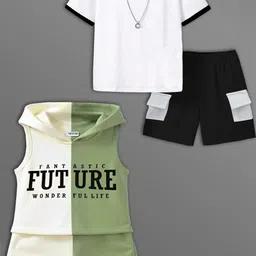 HELPOM Unisex Kids Printed T-shirt with Shorts-picture-33