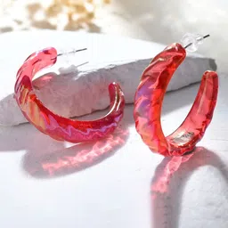 Voylla Quirky Half Hoop Earrings-image-11
