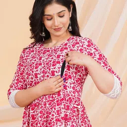 outfit 4 you Women Floral Printed Thread Work Anarkali Kurta-49