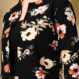 BAESD Floral Printed Open Front Crop Shrug image 3