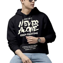 HAMBERG Men Typography Printed Hooded Sweatshirt-picture-7
