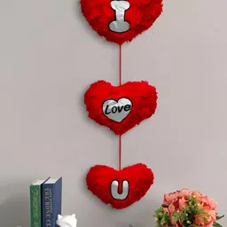 eCraftIndia Red & Silver Toned I Love You Heart Shaped Hanging-9