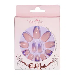 BEROMT Set Of 16 Press On Artificial Nails With Nail Glue, Filler Shade - BFN343FN-5