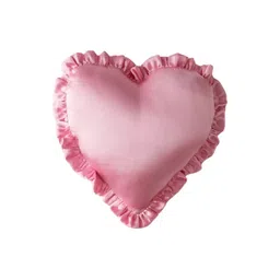 THROWPILLOW Pink Satin Heart Shaped Valentines Cushion Cover-52