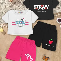 YK X Trampoline Girls Printed Top with Shorts-image-7