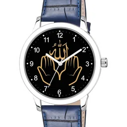 Gopal Shopcart Unisex Dial & Leather Straps Analogue Watch 1019SLV-Islamic-NUM03-BLU-L_SH-12