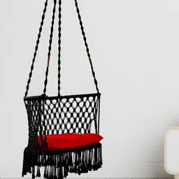 Swingzy Black Premium Small C Shaped Cotton Hammock Swing-58