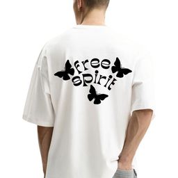 Fashnobic Free Spirit Typography Printed Round Neck Oversized Cotton T-shirt-image-19