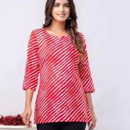 Women Leheriya Cotton Rayon Ethnic Dress-image-59