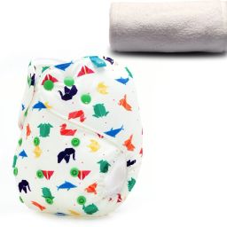 Adjustable Reusable Cloth Pocket Diaper With 1 Three-Layer Microfiber Inserts For Babies (Origami 3-36 Months)-image-27