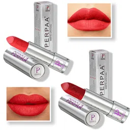 PERPAA Set of 2 Push Button Matte Lipstick 3.5g each - Matte Orange 193 & Matte Red 196-15