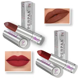 PERPAA Set of 2 Push Button Matte Lipstick 3.5g each - Matte Brown 167 & Bridal Maroon 304-14