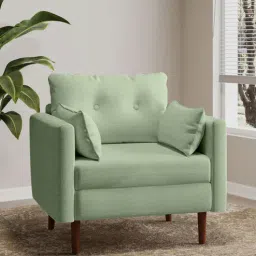 timberly Ariahana Fabric Arm Chair in Light Green Colour-picture-3