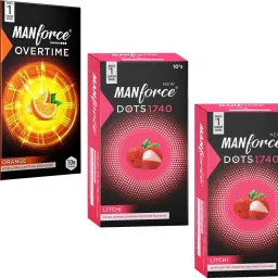Orange And Litchi 2 Flavoured Dotted Condom-image-68