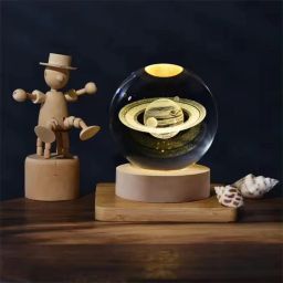 3D Crystal Saturn Ball Night Lights LED Light- Desk Decors Table Lamp-image-51