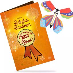 Butterfly Happy Raksha Bandhan Here'S To World'S Best Bhai Greeting Card Greeting Card-image-11
