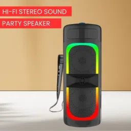 SACRO Bluetooth (PORTABLE WIRELESS PARTY SPEAKER) With Karaoke Mic and RGB LightsX178 40 W Bluetooth Tower Speaker-picture-1