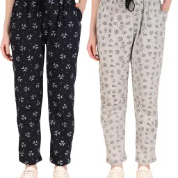 Pack of 2 Women Printed Multicolor Track Pants-8