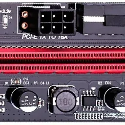 Nextar VER 009S Riser Cable Black PCIE Riser 1X to 16X Graphics Extension for GPU Mining Powered Riser Adapter Card, 60cm USB 3.0 Cable, 4 Solid Capacitors, Two 6PIN & Molex 3 Power Options(Pack 0f 2) GDDR4 16 GB NVIDIA Chipset 64 bit 120 MHz Graphics Card image 3